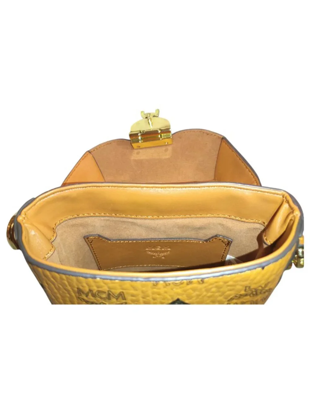 MCM Mini Bag Purse Brown/Cognac Klassik Crossbody in Visetos (missing strap)